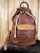 Leather Bucket Bag - Brown