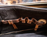 Leather Hide Laptop Bag- Rustic Chestnut and Dark Brown (Buckles)