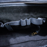 Leather Hide Laptop Bag- Soft Navy (Clasps)