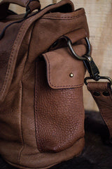 Leather Hide Laptop Bag- Soft Textured Tan (Buckles)