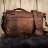 Leather Hide Laptop Bag- Soft Textured Tan (Buckles)