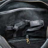 Leather Hide Laptop Bag- Black (Buckles)