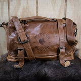 Leather Hide Laptop Bag- Soft Tan (Buckles)