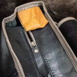 Leather Hide Laptop Bag- Black and Grey (Buckles)