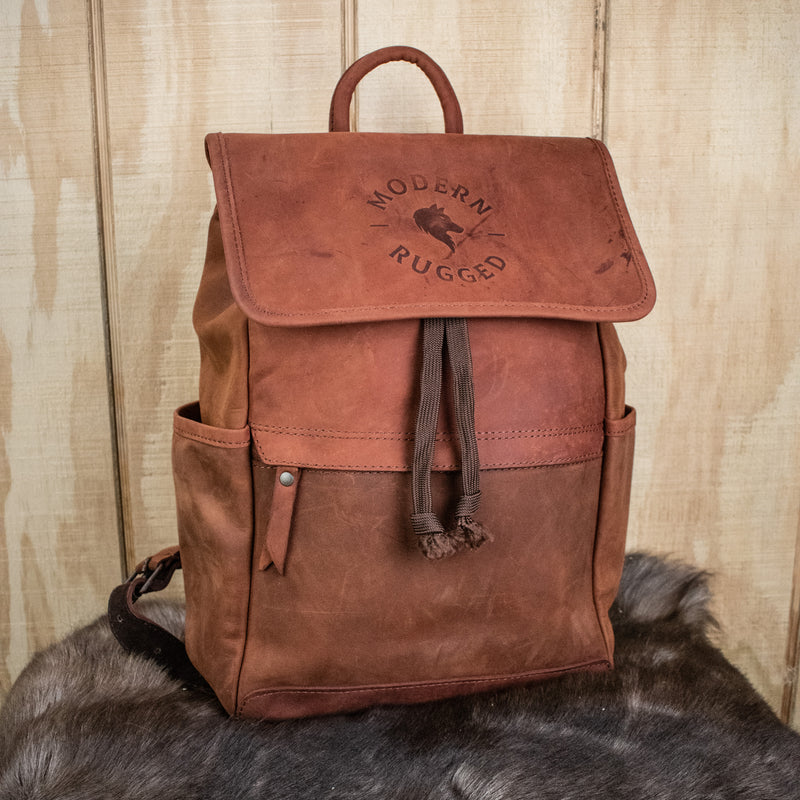 Leather Hide Backpack - Rust (Weathered)