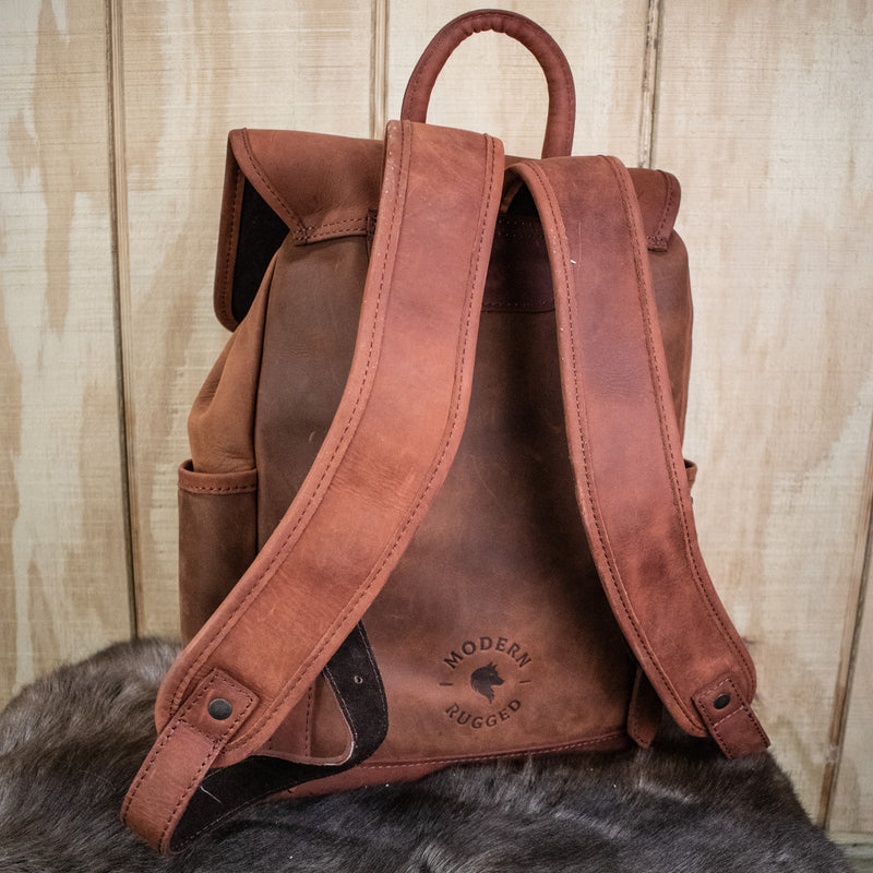 Leather Hide Backpack - Rust (Weathered)