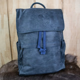 Leather Hide Backpack - Soft Navy (Weathered)