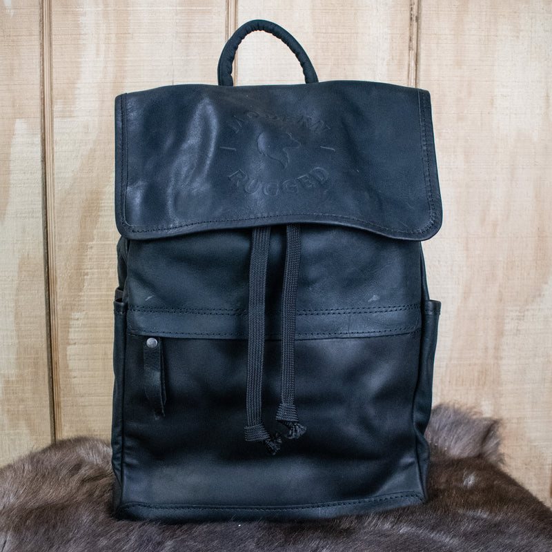 Leather Hide Backpack - Black